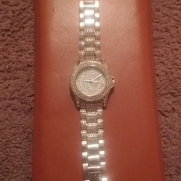 Avon pinkish iced out watch - Picture 2 of 3